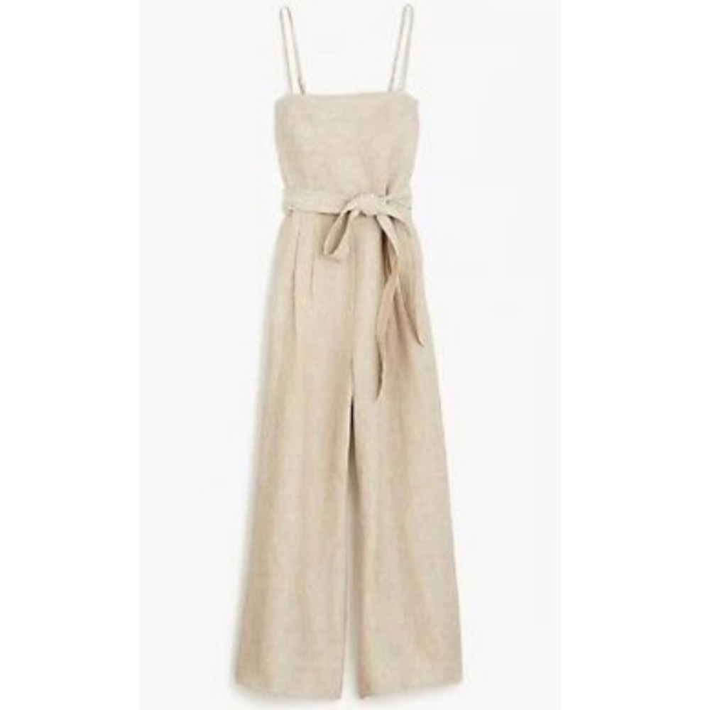 NWT Jcrew jumpsuit, striped beauchamps linen
